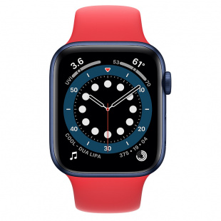 Apple Watch Series 6 // 44мм GPS // Корпус из алюминия синего цвета, спортивный ремешок цвета (PRODUCT)RED