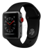 Apple Watch Series 3 // 38мм GPS + Cellular // Корпус из алюминия цвета «серый космос», спортивный ремешок чёрного цвета (MQJP2)