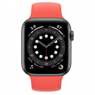 Apple Watch Series 6 // 44мм GPS // Корпус из алюминия цвета "серый космос", монобраслет цвета «Розовый цитрус»