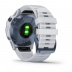 Мультиспортивные часы Garmin Fenix 6 Pro (47mm) Solar, стальной корпус цвета "синий минерал", белый силиконовый ремешок