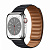 Купить Apple Watch Series 8 // 41мм GPS + Cellular // Корпус из нержавеющей стали серебристого цвета, кожаный браслет цвета "темная ночь", размер ремешка S/M