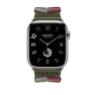 45мм Ремешок Hermès Bridon Single (Simple) Tour цвета Kaki для Apple Watch