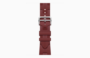 Apple Watch Series 9 Hermès // 45мм GPS+Cellular // Корпус из нержавеющей стали цвета "черный космос", ремешок Kilim Single Tour цвета Rouge H с раскладывающейся застёжкой (Deployment Buckle)