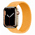 Купить Apple Watch Series 7 // 45мм GPS + Cellular // Корпус из нержавеющей стали золотого цвета, плетёный монобраслет цвета «спелый маис»