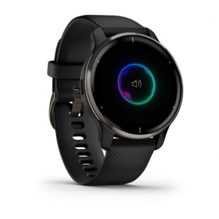 Умные часы Garmin Venu 2 Plus (43mm), серый корпус, черный силиконовый ремешок