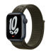 Apple Watch Series 7 // 41мм GPS // Корпус из алюминия цвета «тёмная ночь», спортивный браслет Nike цвета «рабочий хаки»