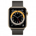 Apple Watch Series 6 // 44мм GPS + Cellular // Корпус из нержавеющей стали золотого цвета, миланский сетчатый браслет графитового цвета