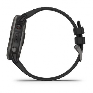 Мультиспортивные часы Garmin Fenix 6X (51mm) Sapphire, стальной серый DLC корпус, черный силиконовый ремешок
