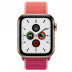 Apple Watch Series 5 // 44мм GPS + Cellular // Корпус из нержавеющей стали золотого цвета, спортивный браслет цвета «сочный гранат»