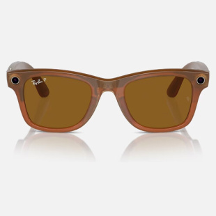 Умные очки Ray-Ban Stories Wayfarer (Коричневая (карамельная) глянцевая оправа, коричневые линзы)