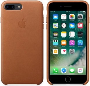 Кожаный чехол для iPhone 7+ (Plus)/8+ (Plus), золотисто-коричневый цвет, оригинальный Apple