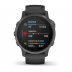 Мультиспортивные часы Garmin Fenix 6S (42mm) Sapphire, стальной серый DLC корпус, черный силиконовый ремешок