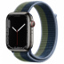 Apple Watch Series 7 // 45мм GPS + Cellular // Корпус из нержавеющей стали графитового цвета, спортивный браслет цвета «синий омут/зелёный мох»