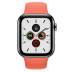 Apple Watch Series 5 // 44мм GPS + Cellular // Корпус из нержавеющей стали цвета «серый космос», спортивный ремешок цвета «спелый клементин»