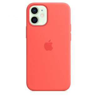 Силиконовый чехол MagSafe для iPhone 12, цвет «Розовый цитрус»