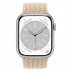 Apple Watch Series 8 // 45мм GPS // Корпус из алюминия серебристого цвета, плетёный монобраслет бежевого цвета