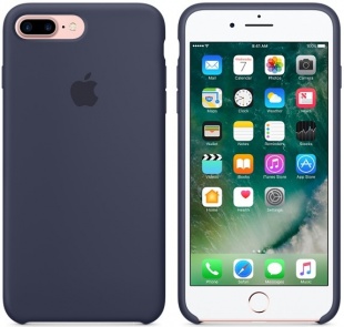 Силиконовый чехол для iPhone 7+ (Plus)/8+ (Plus), тёмно-синий цвет, оригинальный Apple