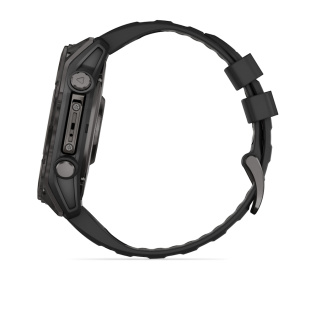 Мультиспортивные часы Garmin Fenix 8 (47mm), Sapphire, угольно-серый корпус с DLC-покрытием, пепельно-черный силиконовый ремешок