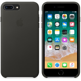 Кожаный чехол для iPhone 7+ (Plus)/8+ (Plus), угольно-серый цвет, оригинальный Apple