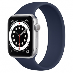 Apple Watch Series 6 // 44мм GPS // Корпус из алюминия серебристого цвета, монобраслет цвета «Тёмный ультрамарин»