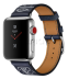 Apple Watch Series 3 Hermès // 38мм GPS + Cellular // Корпус из нержавеющей стали, ремешок из кожи Single Tour Eperon d’Or с морской гала-картой (MQLN2)