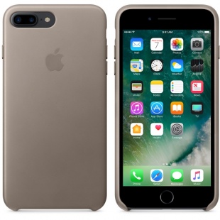 Кожаный чехол для iPhone 7+ (Plus)/8+ (Plus), платиново-серый цвет, оригинальный Apple