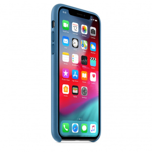 Кожаный чехол для iPhone X / Xs, цвет «лазурная волна», оригинальный Apple
