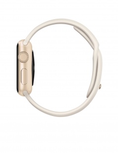 Apple Watch Sport 38 мм, золотистый алюминий, мраморно-белый спортивный ремешок