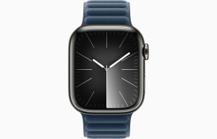 Apple Watch Series 9 // 45мм GPS+Cellular // Корпус из нержавеющей стали графитового цвета, браслет цвета "тихоокеанский синий", размер S/M