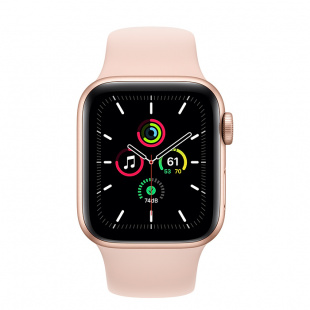 Apple Watch SE // 44мм GPS + Cellular // Корпус из алюминия золотого цвета, спортивный ремешок цвета «Розовый песок» (2020)