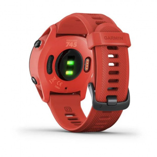 Беговые умные часы Garmin Forerunner 745 (44mm), корпус и силиконовый ремешок цвета "Magma Red"