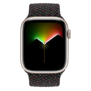 Apple Watch Series 8 // 41мм GPS // Корпус из алюминия цвета "сияющая звезда", плетёный монобраслет цвета Black Unity