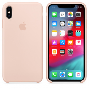 Силиконовый чехол для iPhone Xs Max, цвет «розовый песок», оригинальный Apple