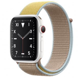 Apple Watch Series 5 // 44мм GPS + Cellular // Корпус из керамики, спортивный браслет цвета «верблюжья шерсть»