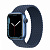 Купить Apple Watch Series 7 // 41мм GPS // Корпус из алюминия синего цвета, плетёный монобраслет цвета «синий омут»