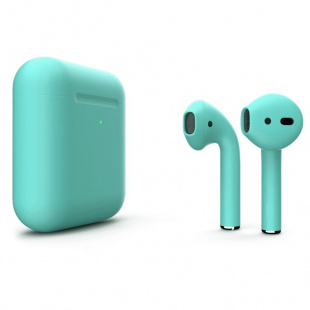 AirPods - беспроводные наушники с Qi - зарядным кейсом Apple (Бирюзовый, матовый)