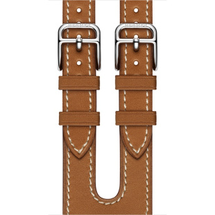 38/40 мм ремешок Manchette из кожи Barenia цвета Fauve с двойной пряжкой для Apple Watch Hermès