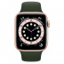 Apple Watch Series 6 // 44мм GPS // Корпус из алюминия золотого цвета, спортивный ремешок цвета «Кипрский зелёный»