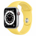 Apple Watch Series 6 // 44мм GPS + Cellular // Корпус из алюминия серебристого цвета, спортивный ремешок имбирного цвета