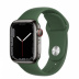 Apple Watch Series 7 // 41мм GPS + Cellular // Корпус из нержавеющей стали графитового цвета, спортивный ремешок цвета «зелёный клевер»