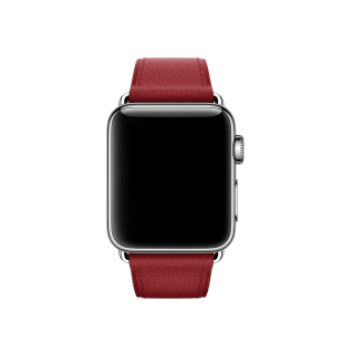 42/44мм Кожаный ремешок красного цвета с классической пряжкой для Apple Watch