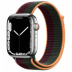 Apple Watch Series 7 // 45мм GPS + Cellular // Корпус из нержавеющей стали серебристого цвета, спортивный браслет цвета «тёмная вишня/зелёный лес»
