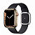Купить Apple Watch Series 7 // 41мм GPS + Cellular // Корпус из нержавеющей стали золотого цвета, ремешок цвета «тёмная ночь» с современной пряжкой (Modern Buckle), размер ремешка S