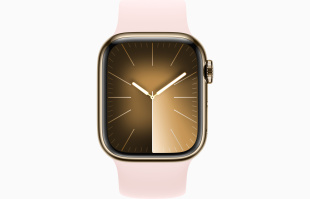Apple Watch Series 9 // 45мм GPS+Cellular // Корпус из нержавеющей стали золотого цвета, монобраслет светло-розового цвета
