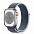 Купить Apple Watch Series 8 // 41мм GPS + Cellular // Корпус из нержавеющей стали серебристого цвета, спортивный браслет цвета "синий шторм"