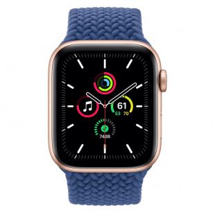 Apple Watch SE // 40мм GPS // Корпус из алюминия золотого цвета, плетёный монобраслет цвета «Атлантический синий» (2020)