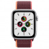 Apple Watch SE // 44мм GPS // Корпус из алюминия серебристого цвета, спортивный браслет сливового цвета (2020)
