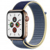 Apple Watch Series 5 // 44мм GPS + Cellular // Корпус из нержавеющей стали золотого цвета, спортивный браслет цвета «морской лёд»