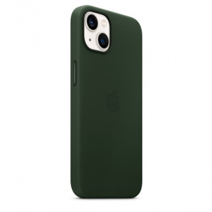 Кожаный чехол MagSafe для iPhone 13, цвет «зелёная секвойя»