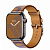 Купить Apple Watch Series 7 Hermès // 41мм GPS + Cellular // Корпус из нержавеющей стали цвета «черный космос», ремешок Single Tour Circuit H цвета Biscuit/Bleu Électrique